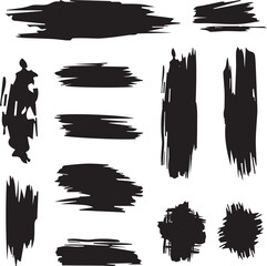 Black brush strock set 