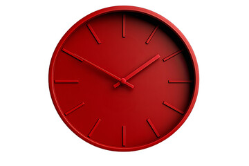 Modern red wall clock with minimalist design