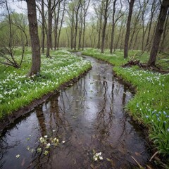 Professional photo of crazy spring with unexpected freaks of nature. Atmospheric moment