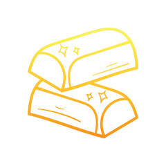 Gold hand draw doodle  Vector icon