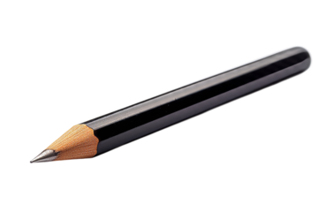 Black pencil with sharp tip on transparent surface