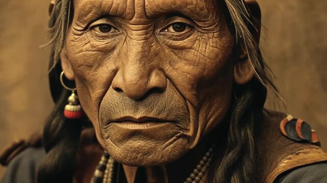 &Auml;ltere Person mit Perlenkette und ernster Miene