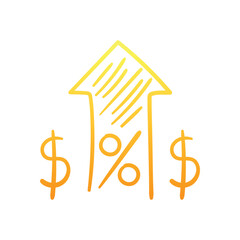 Growth hand draw doodle  Vector icon