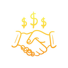 Partnership hand draw doodle  Vector icon