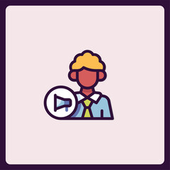 Obraz premium Stylized announcement avatar conveying promotional news to a target audience