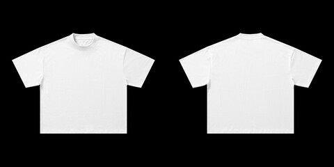 white boxy fit tees front and back side high resolution