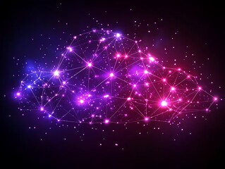 Abstract Cloud Computing Illustration Depicting Connections and Data Networks