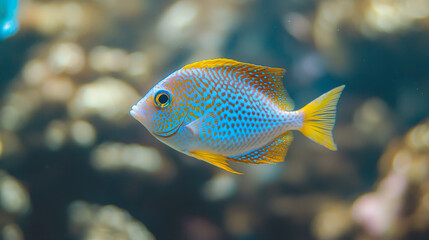 Exotic tropical fish different colors underwater ocean species aquatic nature flat isolated vector illustration