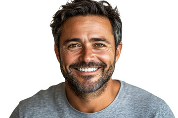 Obraz premium Man with a bright smile on a transparent background