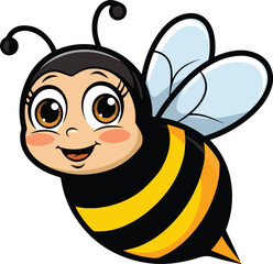 Obraz premium Simple and Clean Bee Vector Art – Minimalist Insect Illustration.