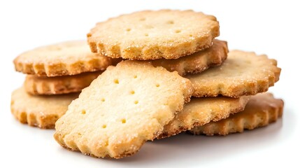 Homemade shortbread cookies close-up isolated
