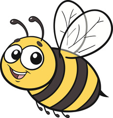Obraz premium Simple and Clean Bee Vector Art – Minimalist Insect Illustration.