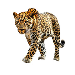 Fototapeta premium Leopard walking gracefully through a natural habitat
