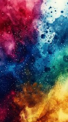Stunning Watercolor Galaxy Painting: A Vibrant Cosmic Display