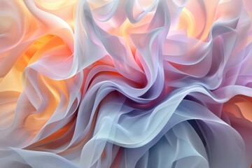 Obraz premium Elegant Flowing Fabric in Soft Pastel Colors Abstract Textile Design for Fashion and Artistic