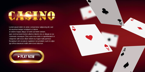 Casino banner for website. Vector illustration.