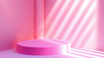 Abstract pink podium background with soft lighting for modern design projects