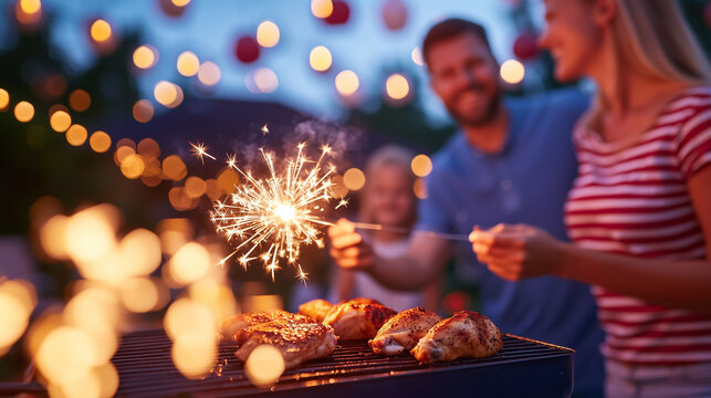Independence Day BBQ in Twilight with Family Fun