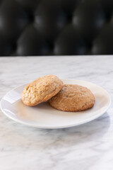 Snickerdoodle cookies in a plate