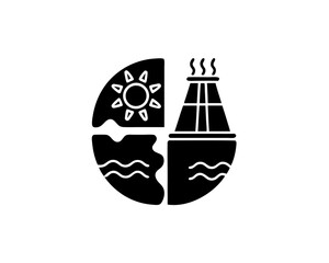 creative details geothermal energy icon vector illustration 