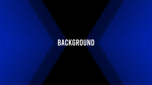 Black abstract background with blue overlay triangular pattern, symmetrical frame, gates shape	
