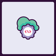 Cloud integrated code configuration and programming icon development design