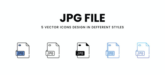 Jpg File vector icons set stock illustration