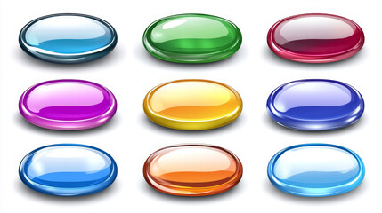 Colorful website turn buttons design vector illustration glossy graphic label template banner.