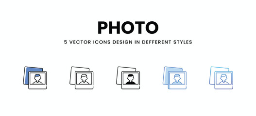 Photo vector icons set stock illustration