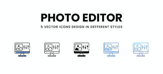 Photo Editor vector icons set stock illustration