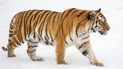 Obraz premium Indochinese Tiger in full view on white studio background