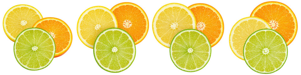 Fototapeta premium Set of Lemon, Lime, and Orange Slices