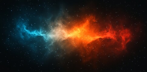 Fototapeta premium A dynamic celestial scene with nebulas swirling in pink, purple, blue, and orange, creating a stunning spectacle of color against a starry sky