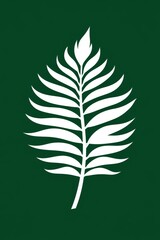 Fototapeta premium A dynamic illustration of a green plant with elaborate leaves on a muted teal background, embodying growth and nature