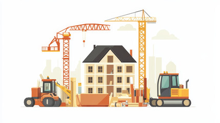 Construction icons builder tools for building and repair house illustration constructive equipment to build home set isolated on white background