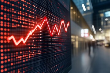 glowing red arrows indicating a financial crisis