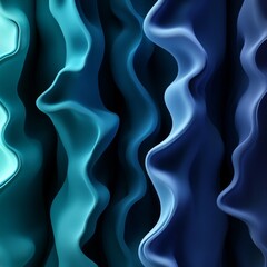 Featuring layered teal waves, the abstract design conveys depth and movement, with smooth gradients enhancing its contemporary and tranquil feel
