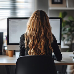 businesswoman working on laptop