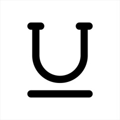 A simple icon representing the underline text formatting option.