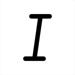 A simple icon representing the italic text formatting option.