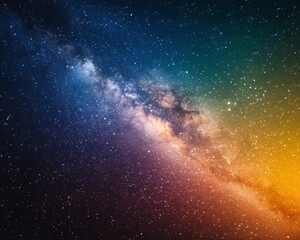 Obraz premium Milky Way galaxy, view from Earth in the dark night sky