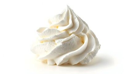 Whipped Cream Dollop Isolated on White Background