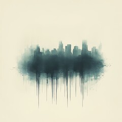 Fototapeta premium A calm abstract scene with delicate earth tones, suggesting peace and featuring a cityscape faintly visible through a misty, dreamlike background