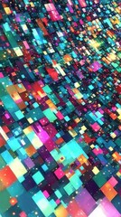 Abstract Colorful Pixelated Geometric Design