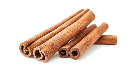 Cinnamon Sticks Isolated on White Background