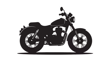 Obraz premium Silhouette of a motorcycle against a white background