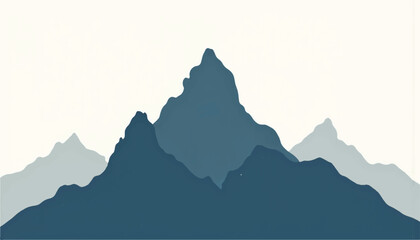 Mountain silhouette in abstract design