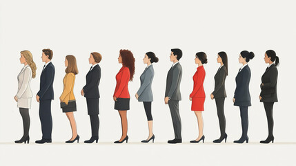 Obraz premium Business concept of different salary for gender equal vector illustration. Business managers with differing gender gap and salaries. Wages business management, pay competition offering