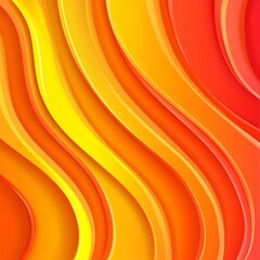 An animated abstract artwork with waves in hues of orange, yellow, and subtle red, evoking a warm and lively visual sensation