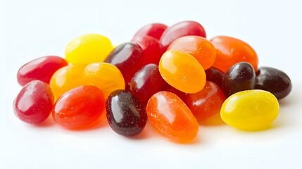 Pile of Jelly Beans isolated on white background